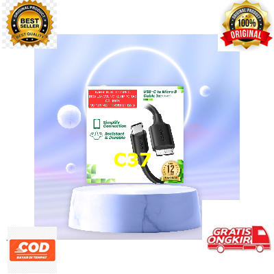 C37 KABEL USB HDD TO TIPE TYPE C BISA LANGSUNG KE HP PC TAB ORI 100% SUPER FAST TRANSFER DATA CABLE 