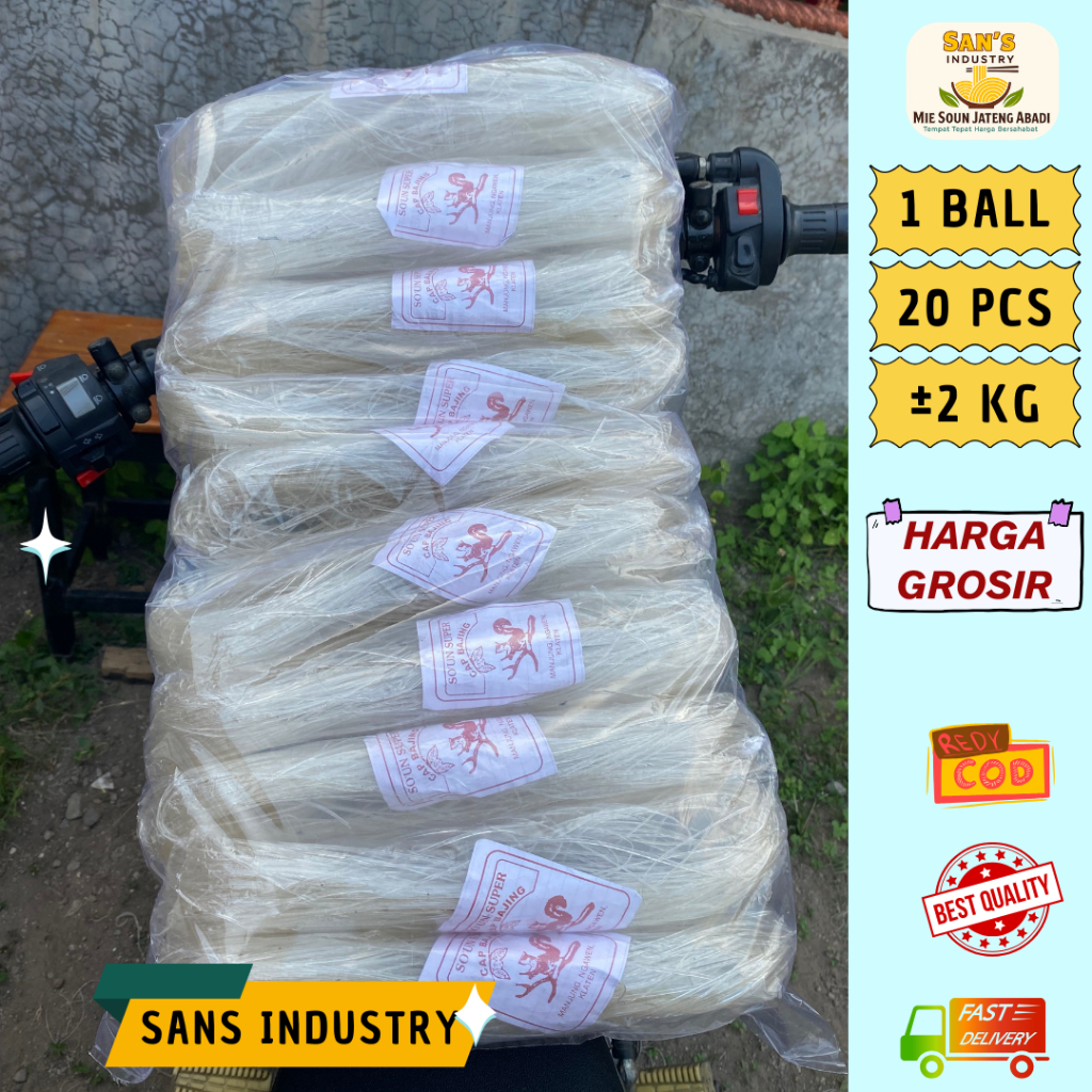 

MI SOON 1 BALL 20 PCS Berat ±2Kg Soun Halus Cocok untuk Semua Masakan - asli produk sans industry