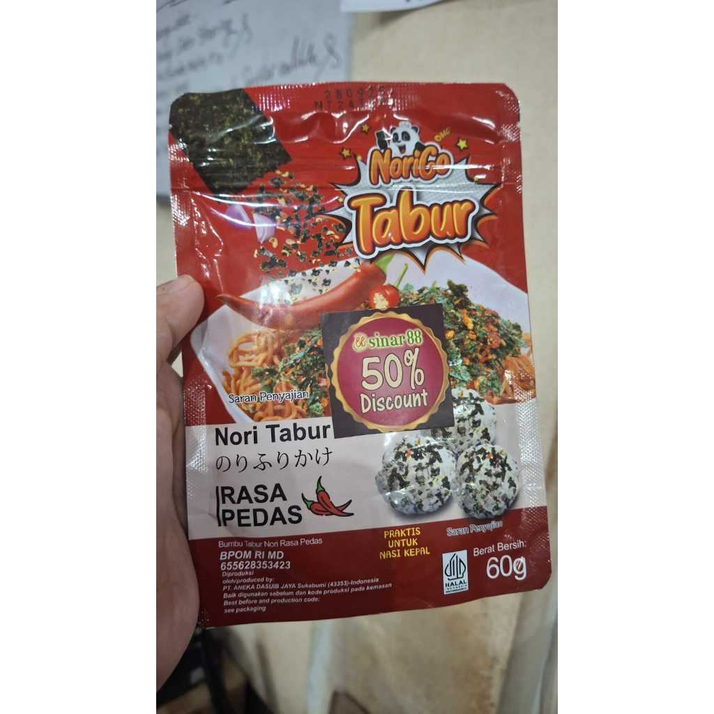 

Norigo (Nori Tabur Pedas) 60 gr DISKON 50%