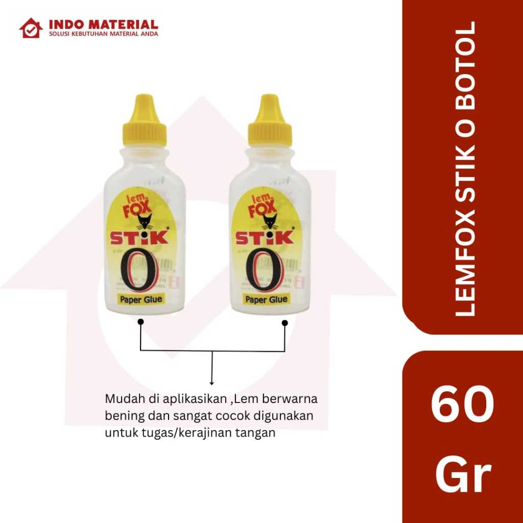 

(1 Pcs) Lem Fox Stik O Botol 60 gr - Lem Kertas