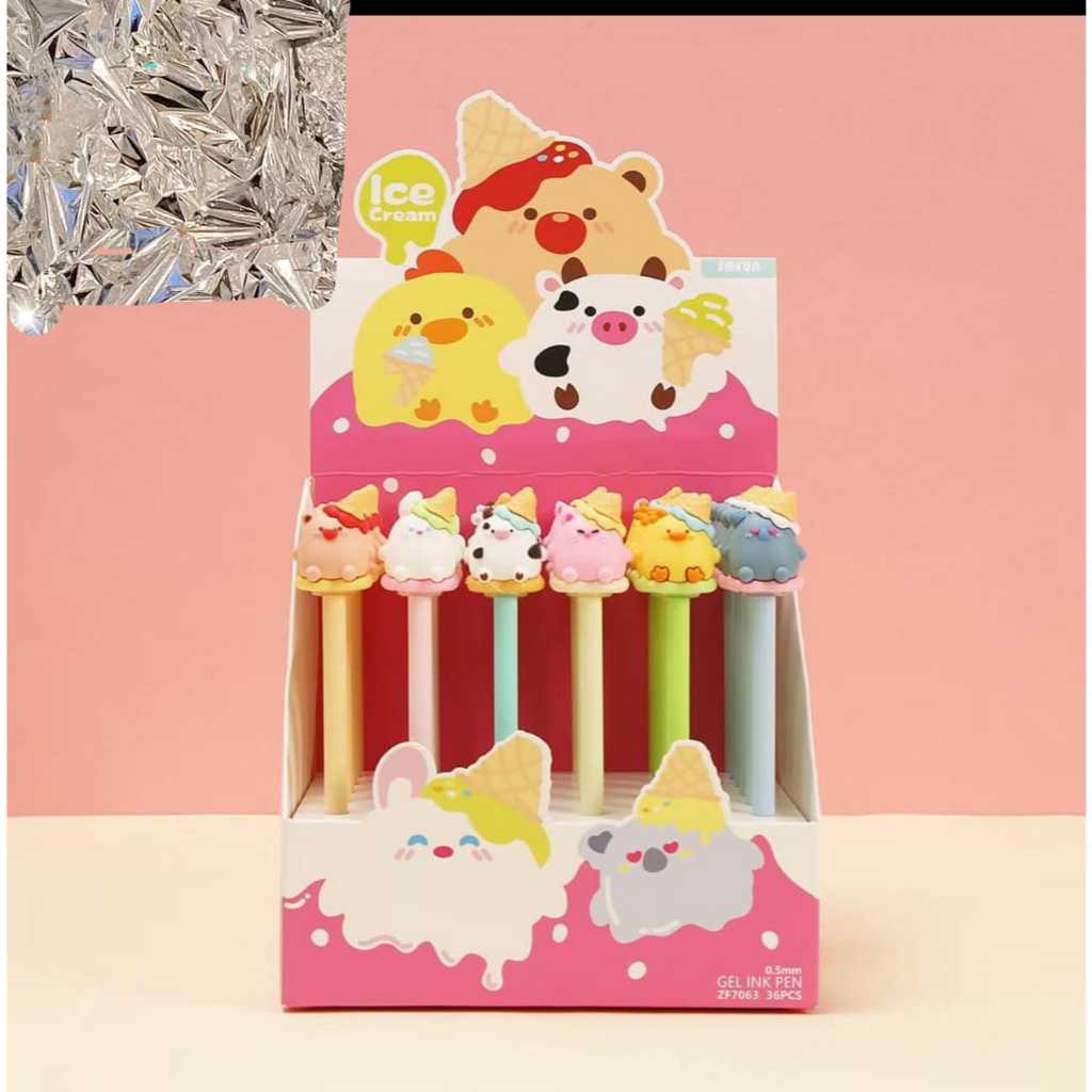 

ballpoint gell FANCY seri animal kepala ice cream kode zf 7063 satuan rizqi
