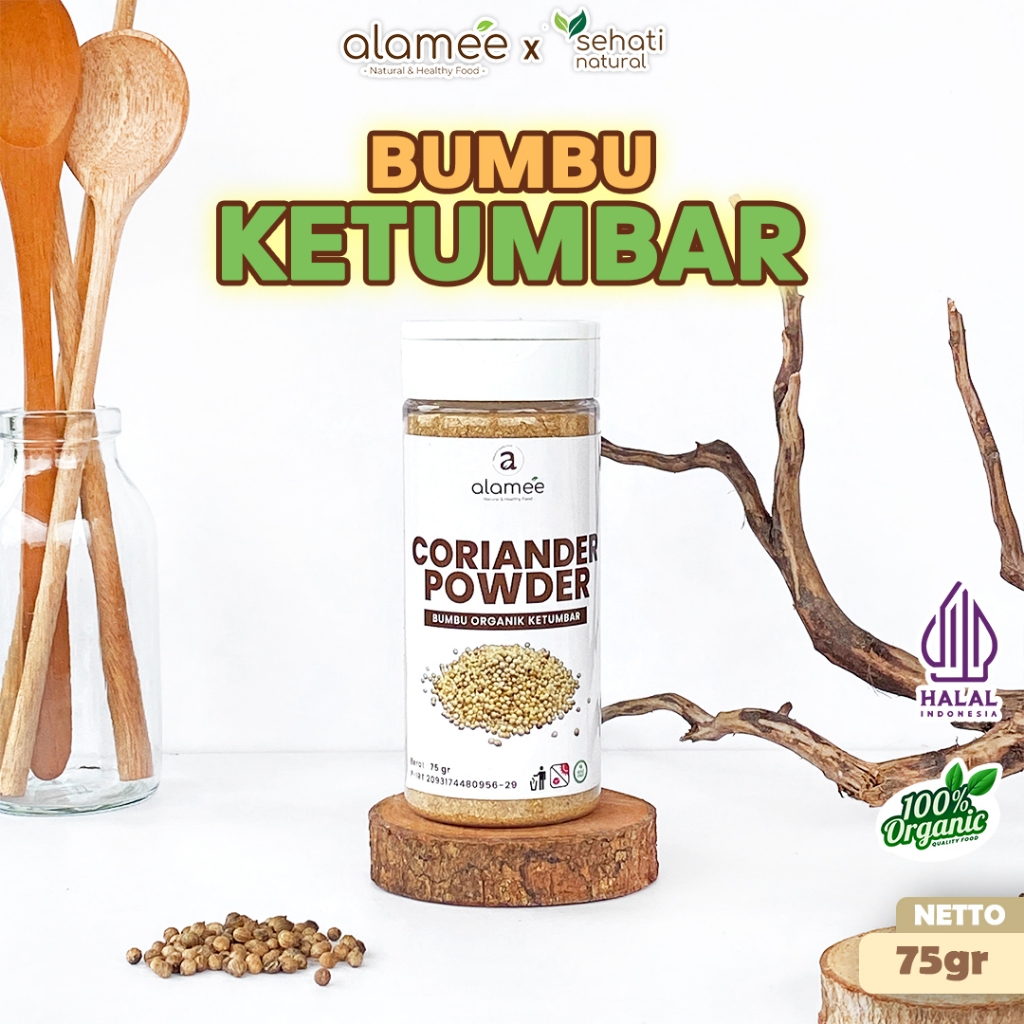 

ALAMEE Ketumbar Bubuk Organik Bumbu Dapur Instan Coriander Powder Murni Asli Tanpa Campuran 75g