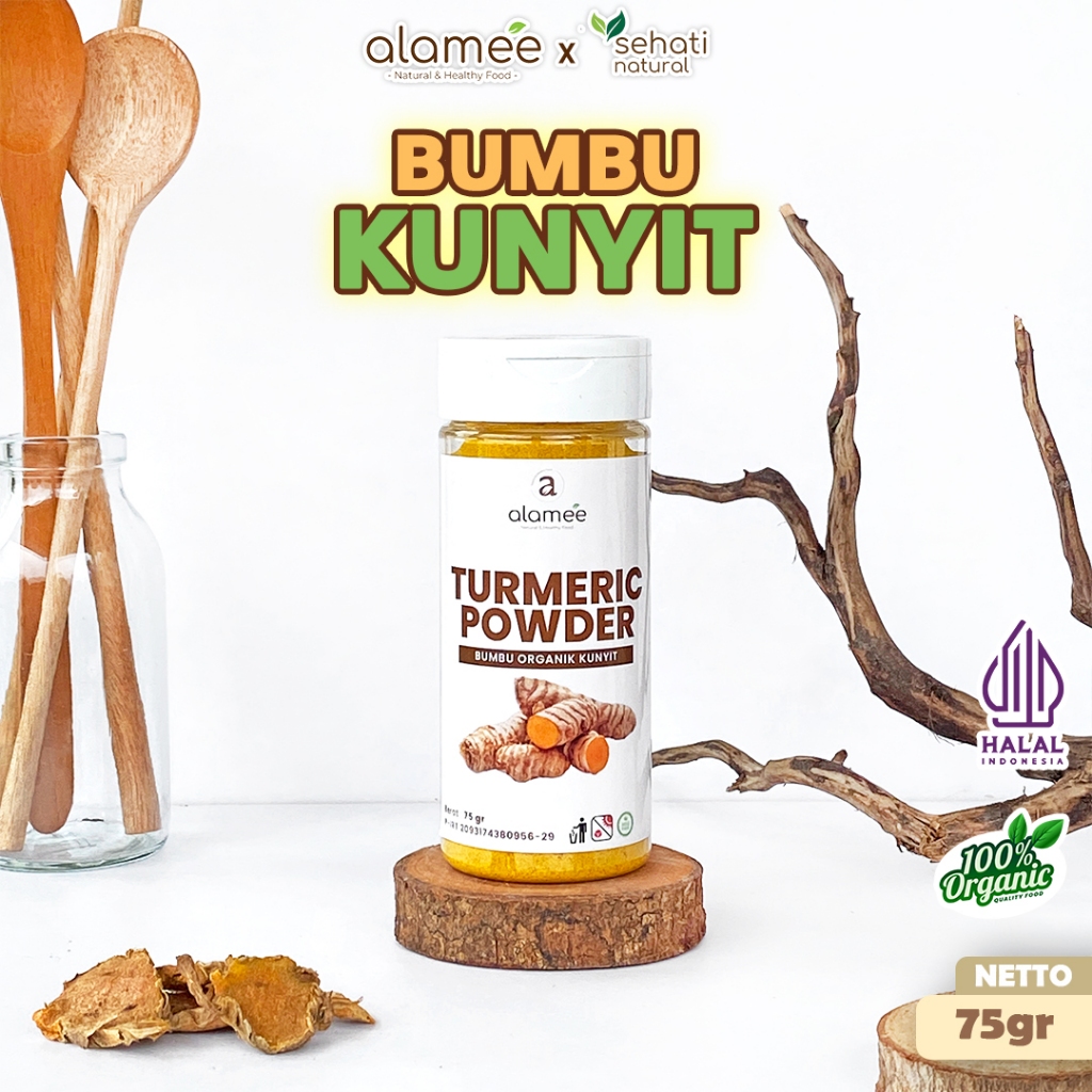 

ALAMEE Kunyit Bubuk Turmeric Seasoning Powder Ground Bumbu Dapur Instan Organik Murni Asli 75g