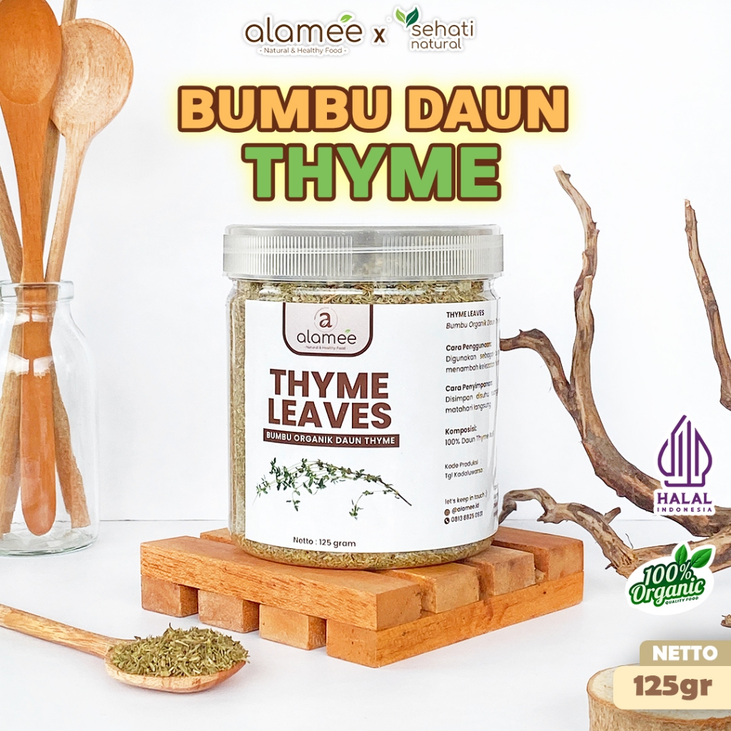

ALAMEE Thyme Kering Daun Timi Bumbu Dapur Organik Garnish Dried Leaves Murni Tanpa Campuran 125g