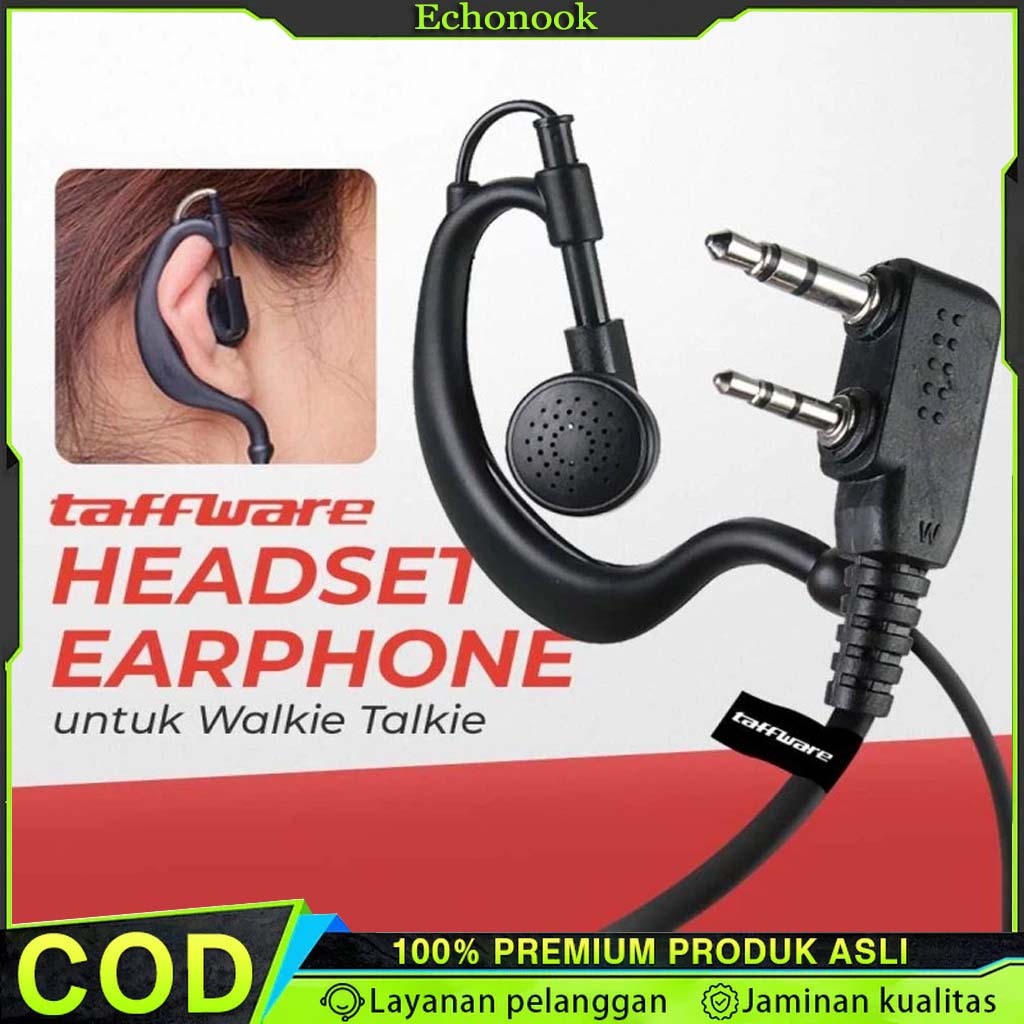 Taffware Headset Earphone FBI Walkie Talkie HT 2 Pin 102dB for Baofeng / Headset HT Baofeng