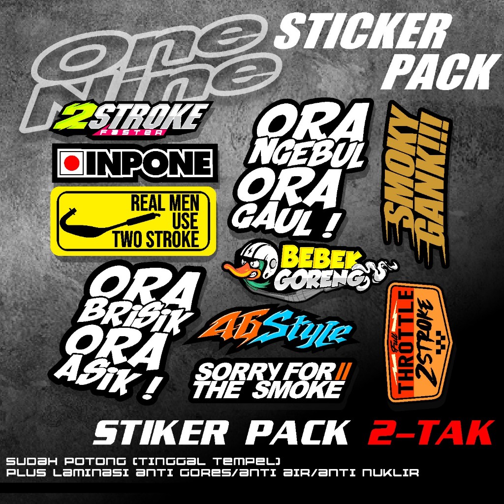 Stiker 2 Stroke Racing Sticker Pack 2 Tak Tinggal Tempel