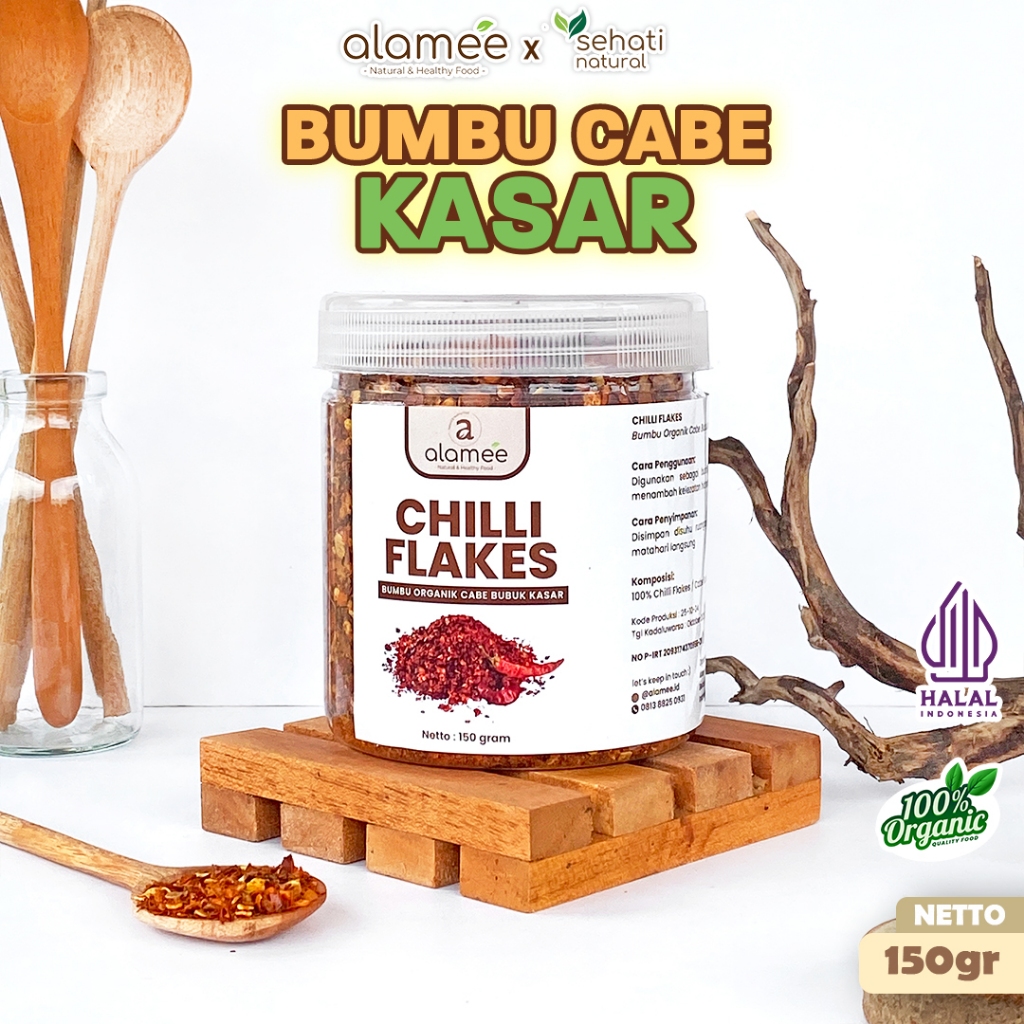 

Cabe Bubuk Kasar Chilli Flakes Cabai Bumbu Dapur Masak Organik Rempah Rimpang Murni Seasoning 150g