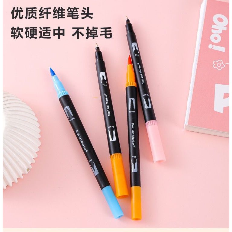 

Spidol Dual Tips Color Pen Anak/Dual Tip Brush Pen Spidol Anak 2 Sisi