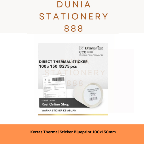 

Kertas Sticker Direct Thermal 100X150 275 Pcs Blueprint Eco A6