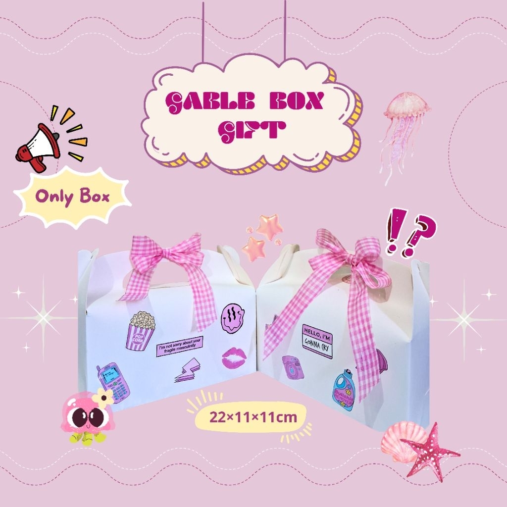 

Gable Box (ONLY BOX TIDAK TERMASUK SNACK) Hampers Gift Wisuda Sidang Ulang Tahun Aesthetic Pink Cewe 22×11×11cm Lucu Girls Custom Termurah Tempat Kado Unik