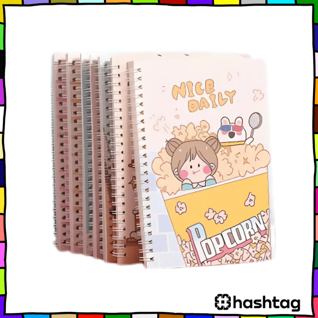 

#️⃣ Notebook Ring Motif Random A5 / Buku Tulis Sekolah Isi 60 Lembar / Buku Catatan / Buku Diary / Buku Tulis Random Y3435