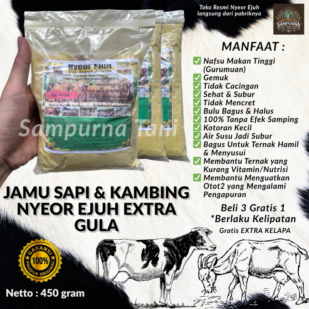 Seaningrum Jamu Sapi Nyeor Ejuh Extra Gula Penggemuk Sapi Jamu Nyeor Ejuh Jamu Penggemuk Sapi