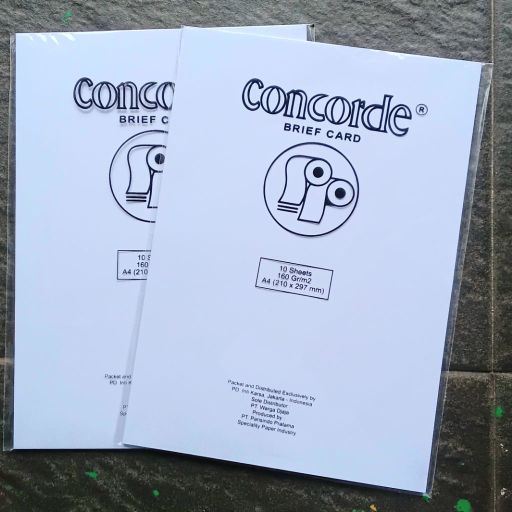 

Kertas Concorde A4 Brief Card 160 gram ( 10 Lembar ) [ Original ]