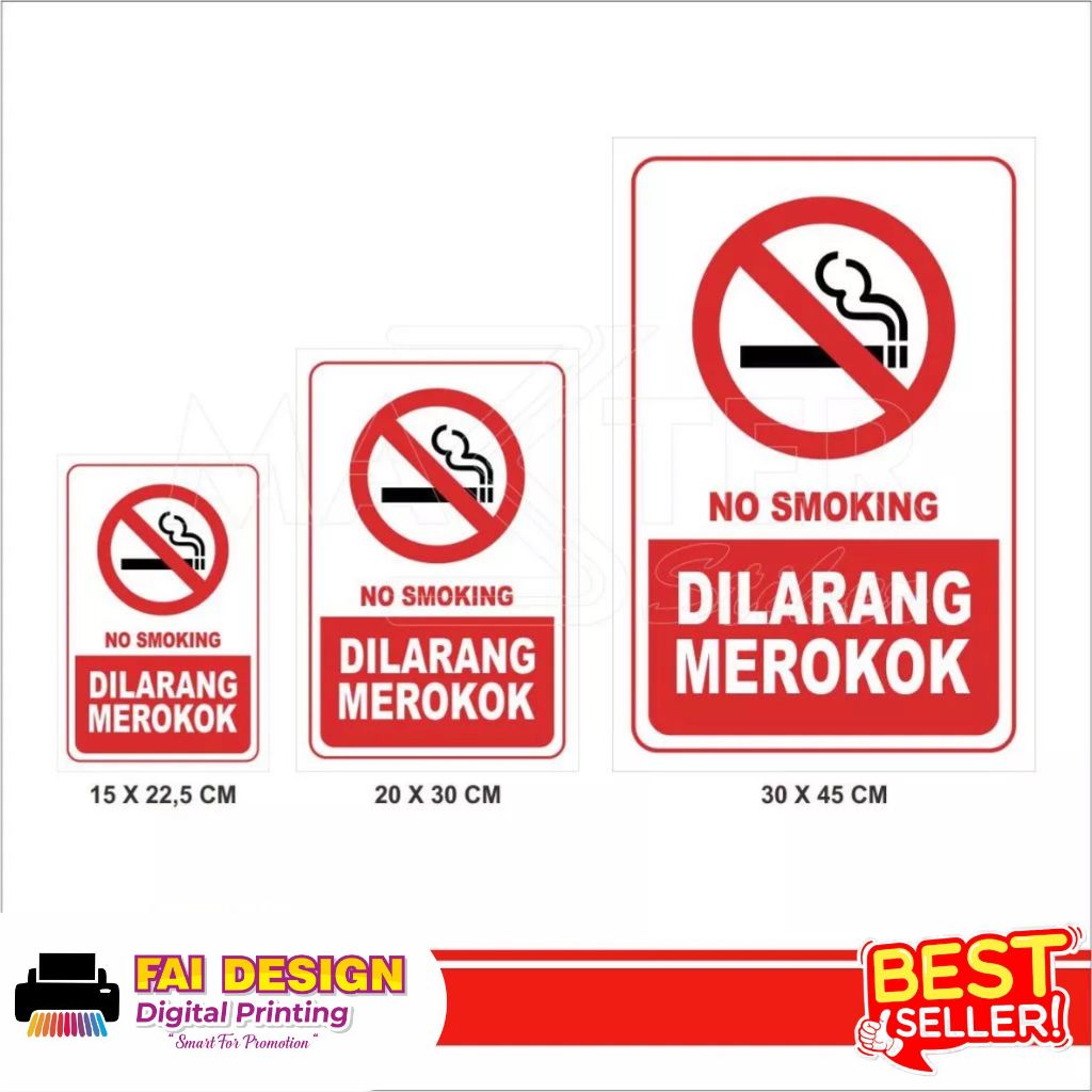 

Stiker Dilarang Merokok, No Smoking, Sticker Vinyl, Premium, Tahan Air, Termurah