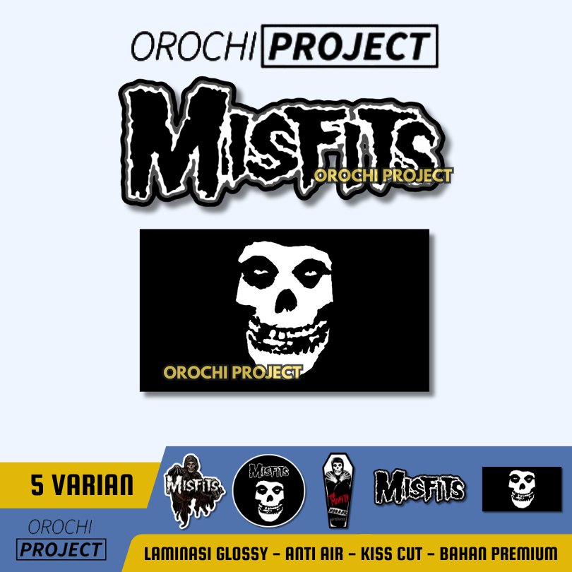 

Sticker Stiker Logo Band Rock MISFITS Vinyl Glossy Anti Air HP Laptop Tumbler Motor Helm