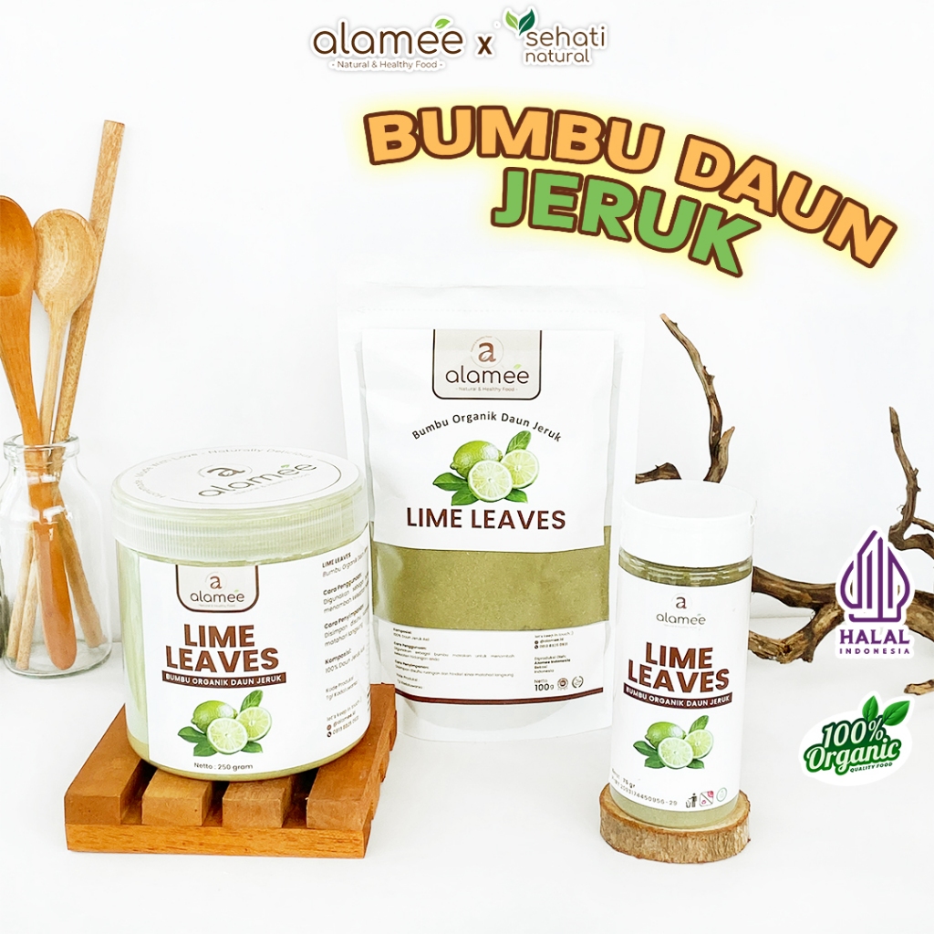 

Daun Jeruk Bubuk Lime Powder Bumbu Dapur Organik Rempah Rimpang Asli Murni Tanpa Campuran Alami 50gr