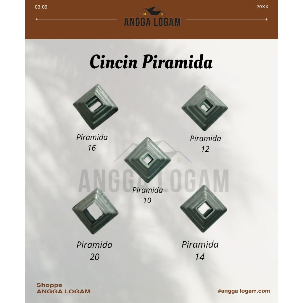 Cincin Pagar Nako model piramid//ornamen aksesoris pagar besi