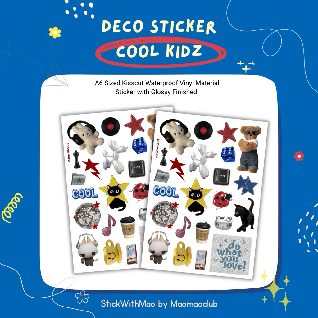 

Cool Kidz Trinkets Deco Sticker Sheet for Journal Journaling by StickWithMao