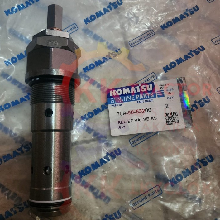 Valve Assy Relief 709-90-53200 - Genuine / Asli - Komatsu Wheel Loader WA350-3 WA380-3 WA380-5 WA400