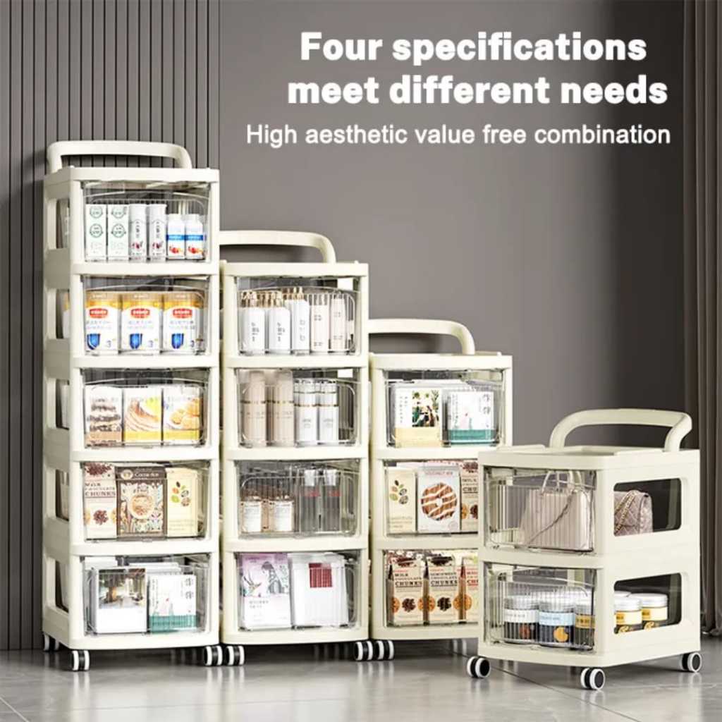 Rak Susun Serbaguna Plastik Besar Untuk Penyimpanan Baju Barang Lemari Pakaian Aesthetic Kamar Perle