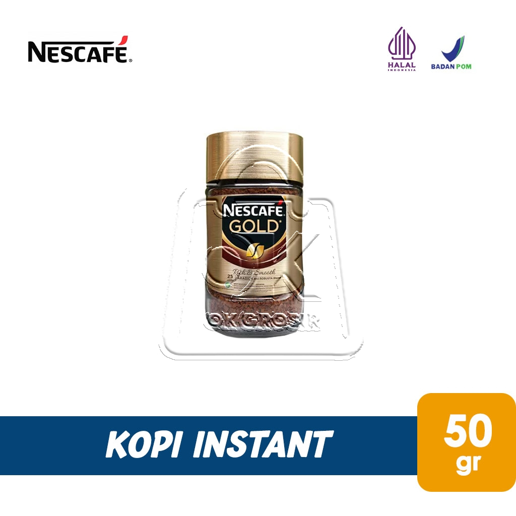 

Nescafe Gold Kopi Instan Kopi Hitam Bubuk Instant Coffee (Jar 50g)