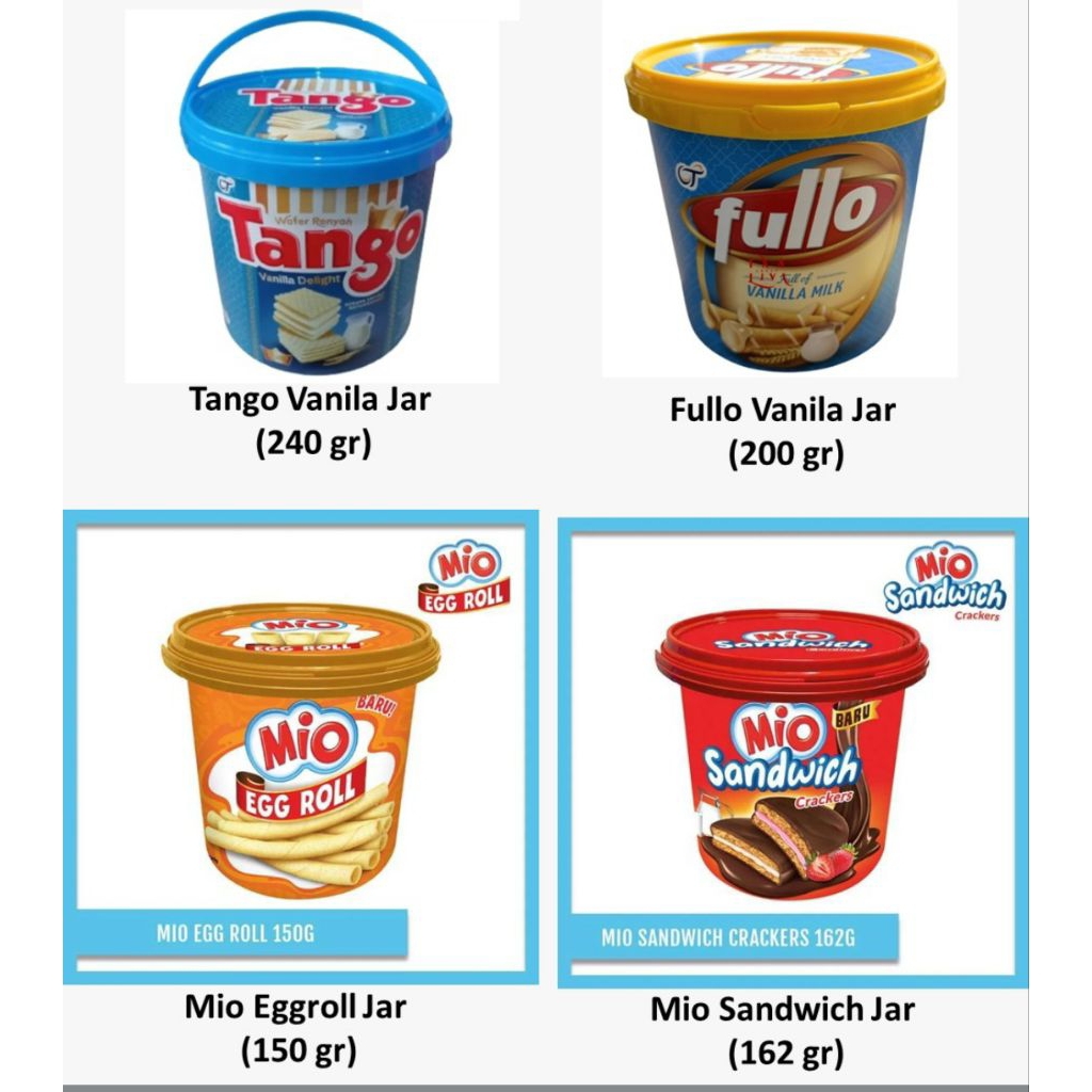 

tango vanila, fullo vanila, mio.egg roll, mio sandwich