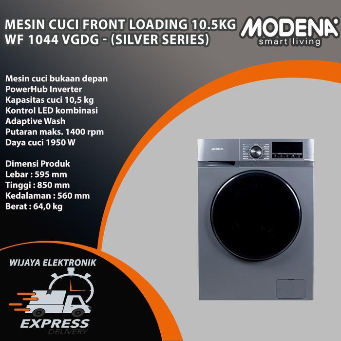 Modena WF 1044 VGDG - Washing Machine Front loading 10kg Garansi Resmi / Mesin cuci 1 tabung Modena
