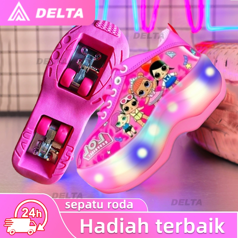 sepatu roda LED anak perempuan sepatu roda anak laki laki sepatu roda anak perempuan 3-12 tahun