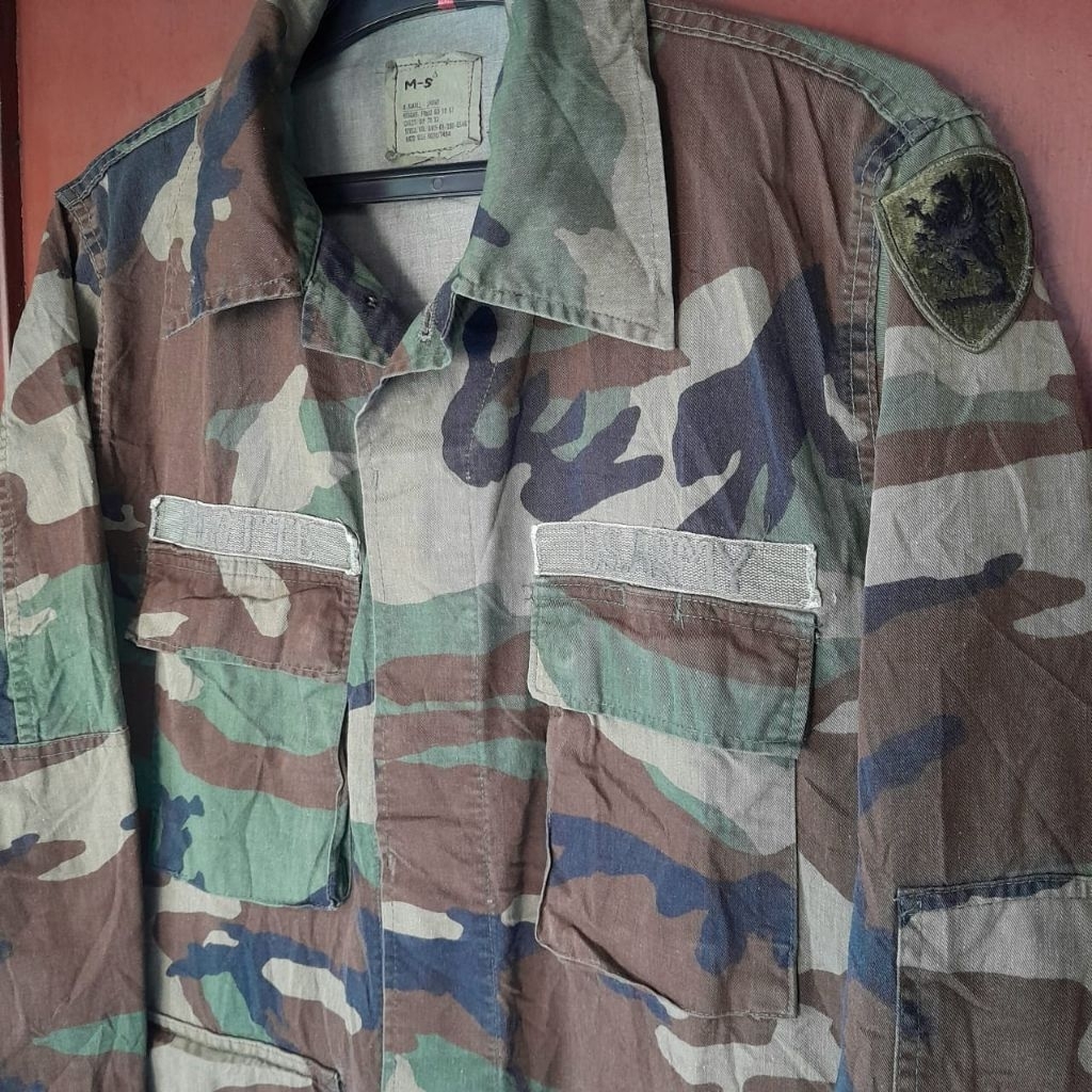 BDU Vintage Woodland Camouflage Issue Us Army Kemeja Loreng Tactical Original Second Preloved