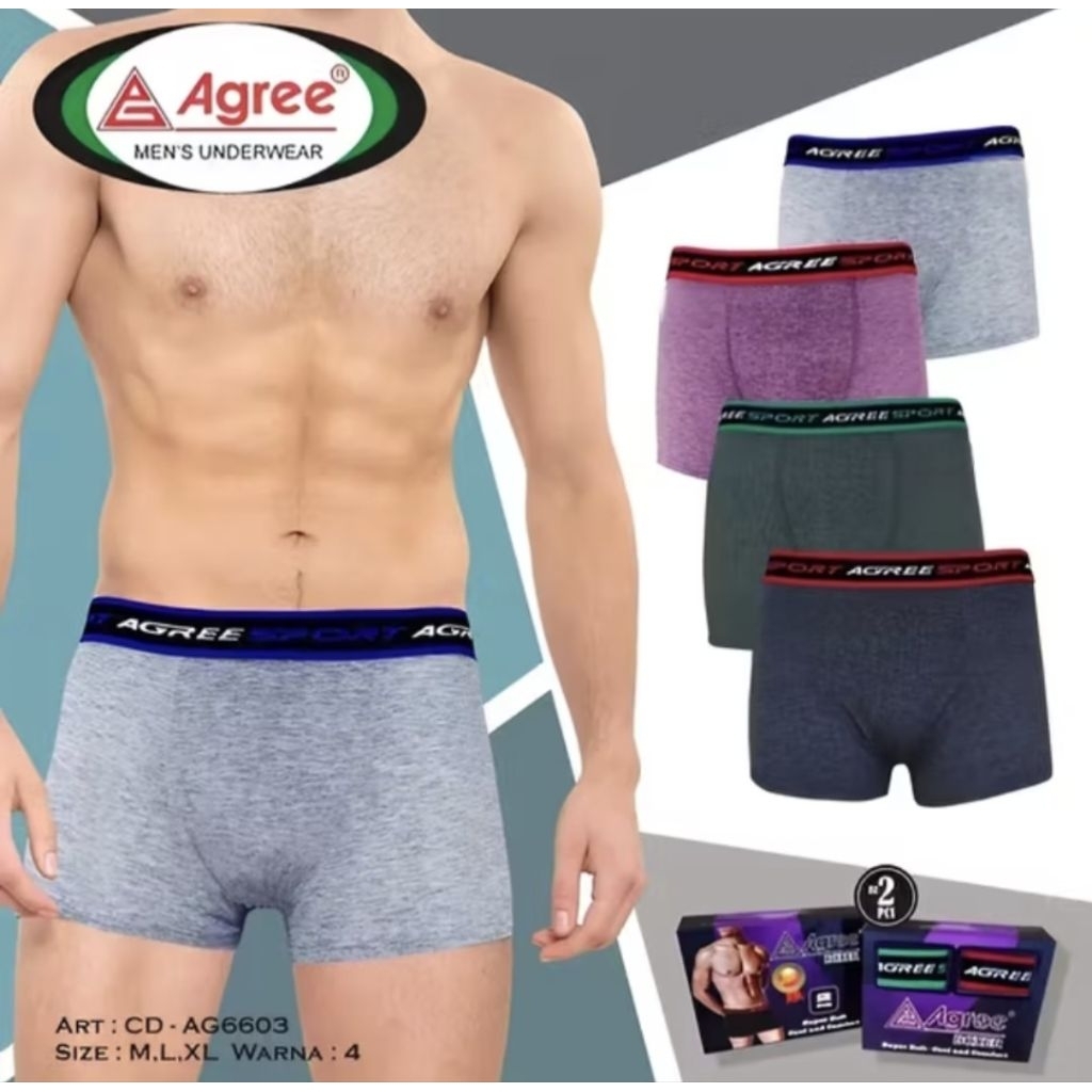 2 Pcs Agree CD Boxer Pria 6603 ( Ada Dus )