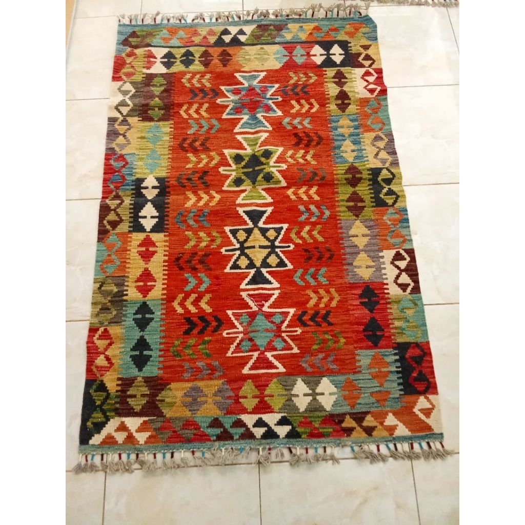 B33 KILIM TURKI 100% HANDMADE 152x99cm / KILIM KARPET TURKI ORI LIMITED