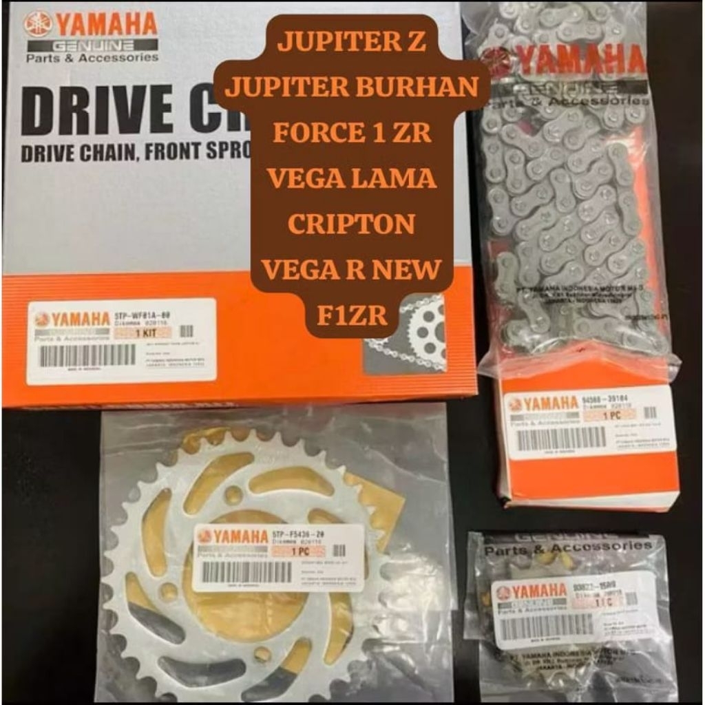 GEAR SET RANTAI JUPITER Z BURHAN FORCE 1 ZR VEGA LAMA CRIPTON VEGA R NEW F1ZR YAMAHA 5TP 1SET GIR SE