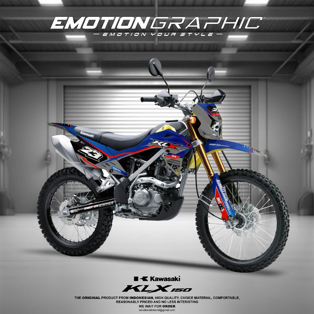 DECAL STIKER KLX - DTRACKER - WR155 - CRF - GORDON SUPERMOTO MIX ORANGE FLUO