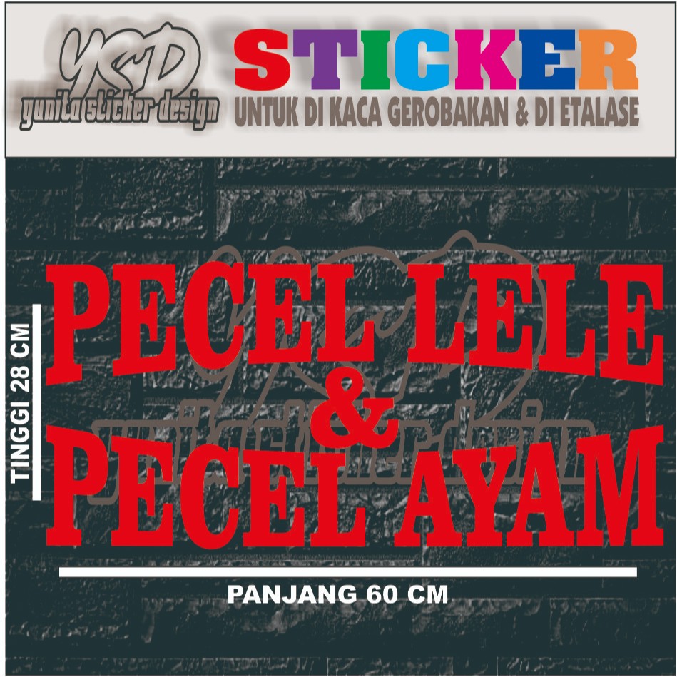 

Stiker Pecel lele & ayam ukuran 60x28 cm .Mudah dipasang di kaca gerobakan atau di etalase .bahannya bagus rekat merekat dan tidak mudah pudar. ukuran juga bisa request sesuai dengan kebutuhan anda.