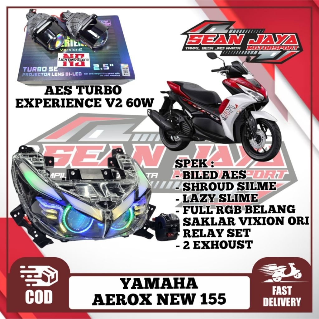 AEROX NEW 155 PROJIE BILED AES TURBO EXPERIENCE  60W V2