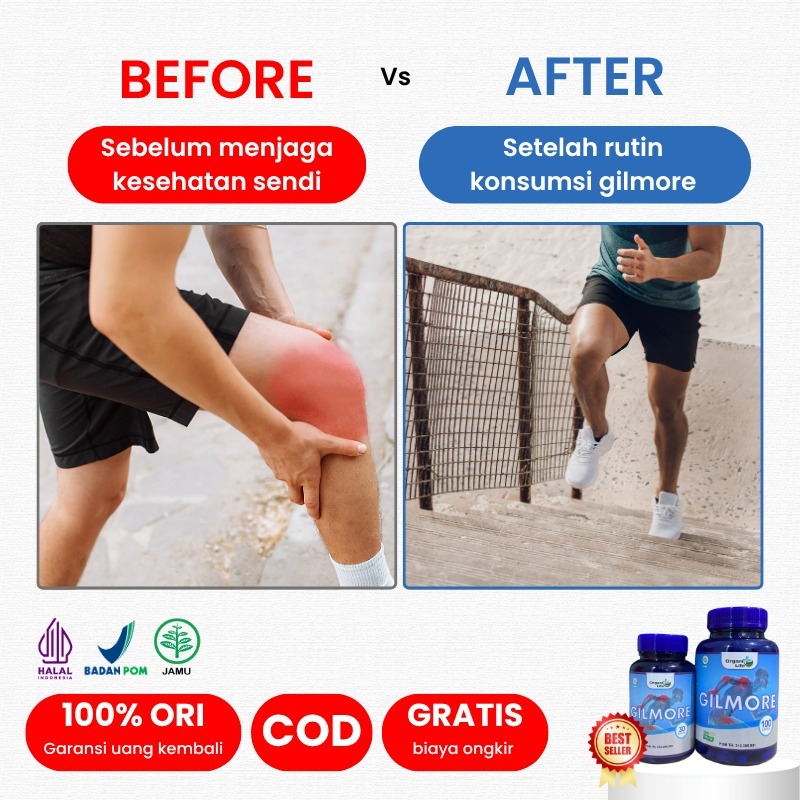 Gilmore Herbal Nyeri Sendi Talas Jepang + Jahe Merah Redakan Nyeri & Perbaiki Sendi 30 / 100 Kapsul