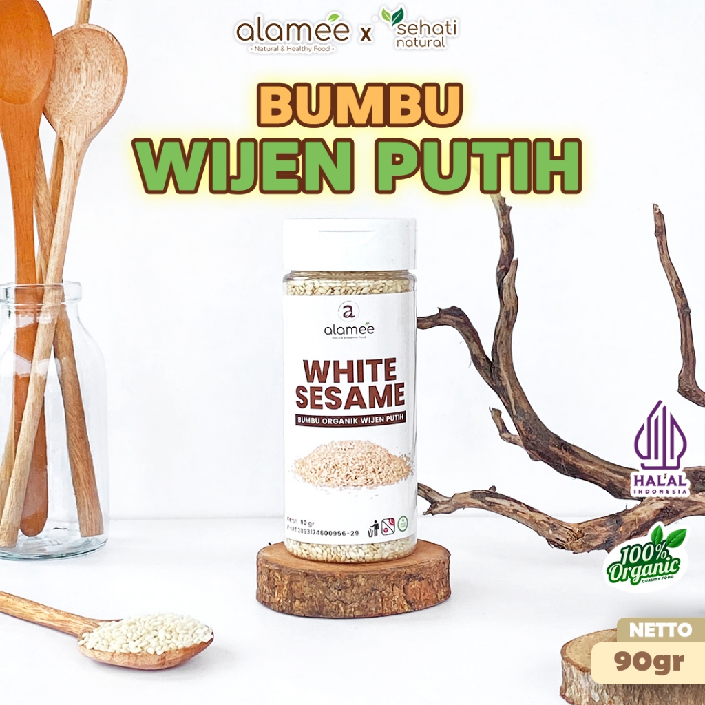 

ALAMEE Wijen Putih White Sesame Seed Bumbu Dapur Organik Masak Rempah Tanpa Campuran Seasoning 100g