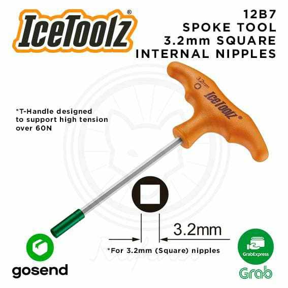 ICETOOLZ Spoke Tool 3.2mm Alat Internal Nipples Sepeda T-Handle 12B7