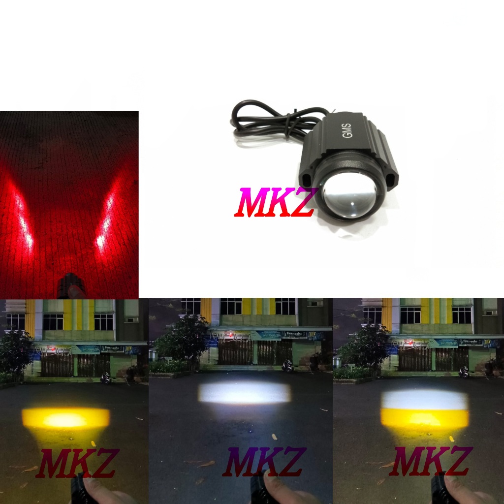 Lampu Tembak Sorot Led D2 Laser GMS Demon Merah Lampu Tembak Led D2 Mini Laser Jauh Dekat