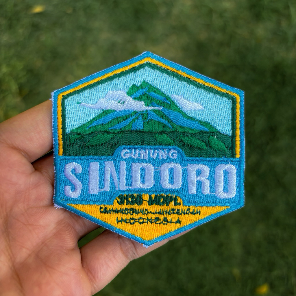 emblem patch logo bordir gunung sindoro