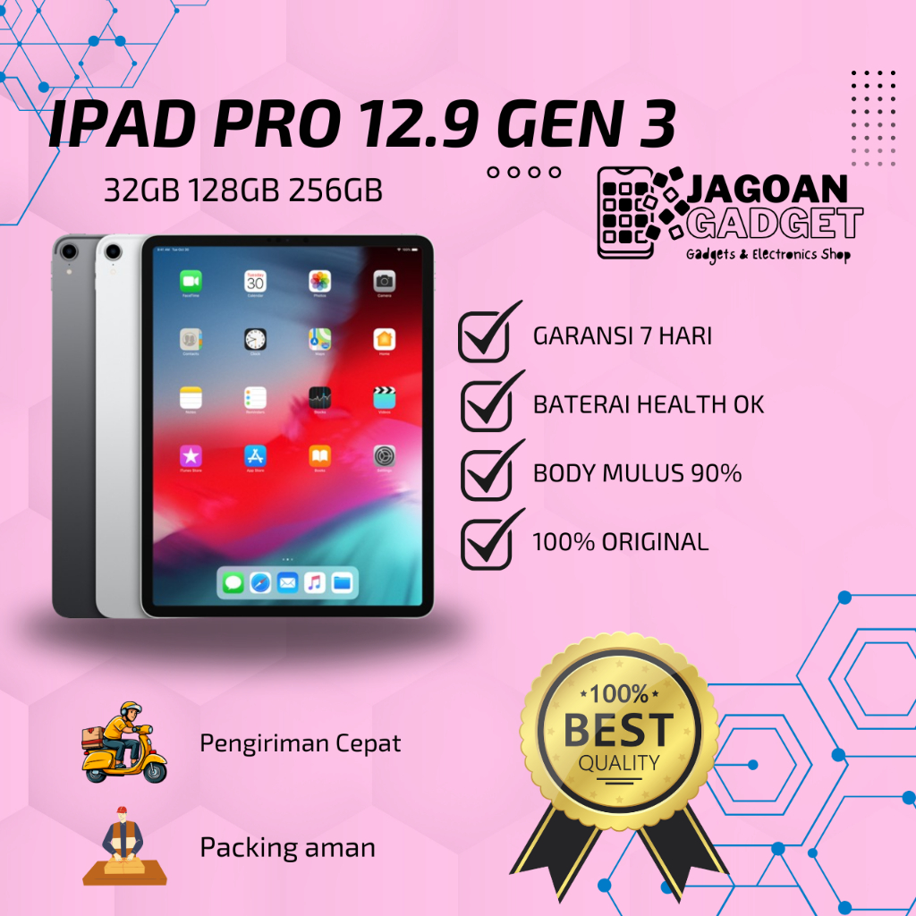 iPad Pro 12.9 2018 Gen 3 64GB 256GB 512GB 1TB Wifi Only Second Original | JAGOAN GADGET