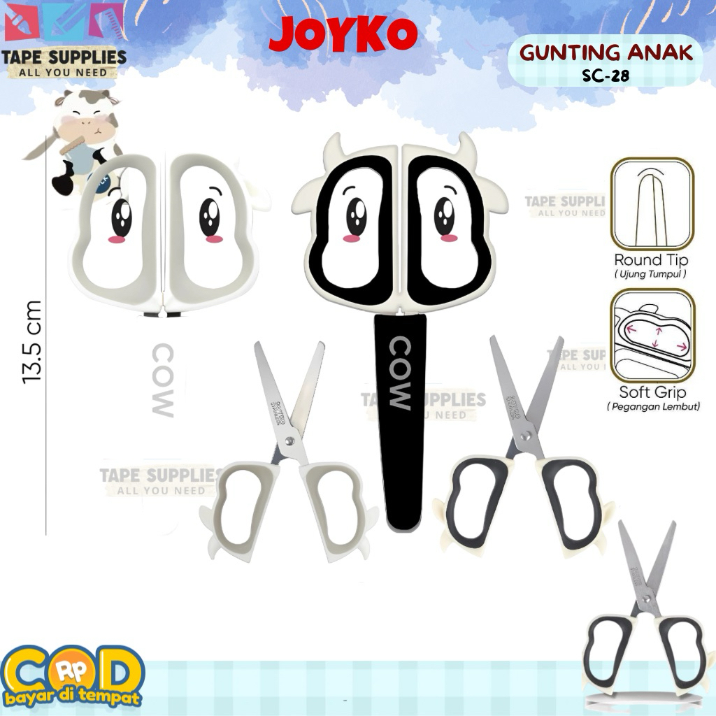 

Gunting Anak Joyko SC-28 Cow – Ujung Tumpul Aman, Soft Grip Nyaman, Dengan Penutup