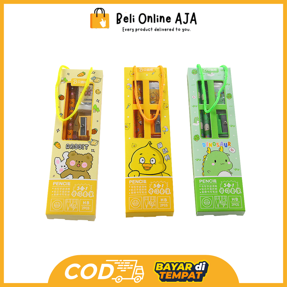 

BOA 2013 Stationary Set Alat Tulis 5 In 1 / Set Alat Tulis Kartun / Set Alat Tulis 5 In 1 Lucu / Set Alat Tulis Anak Motif Kartun Y1905