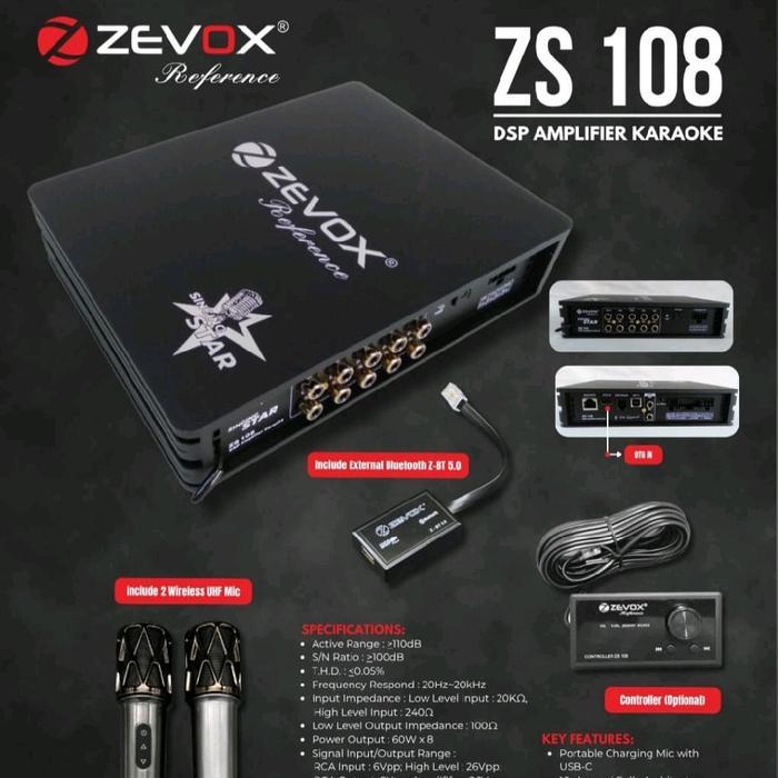 Prosesor Zevox ZS 108 Reference DSP Built In Amplifier & Karaoke Mobil Car Audio Garansi Resmi by vo