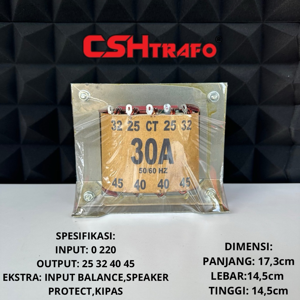 Trafo Kotak CSH Premium (MURNI) 30A CT 45V 100% Tembaga Murni