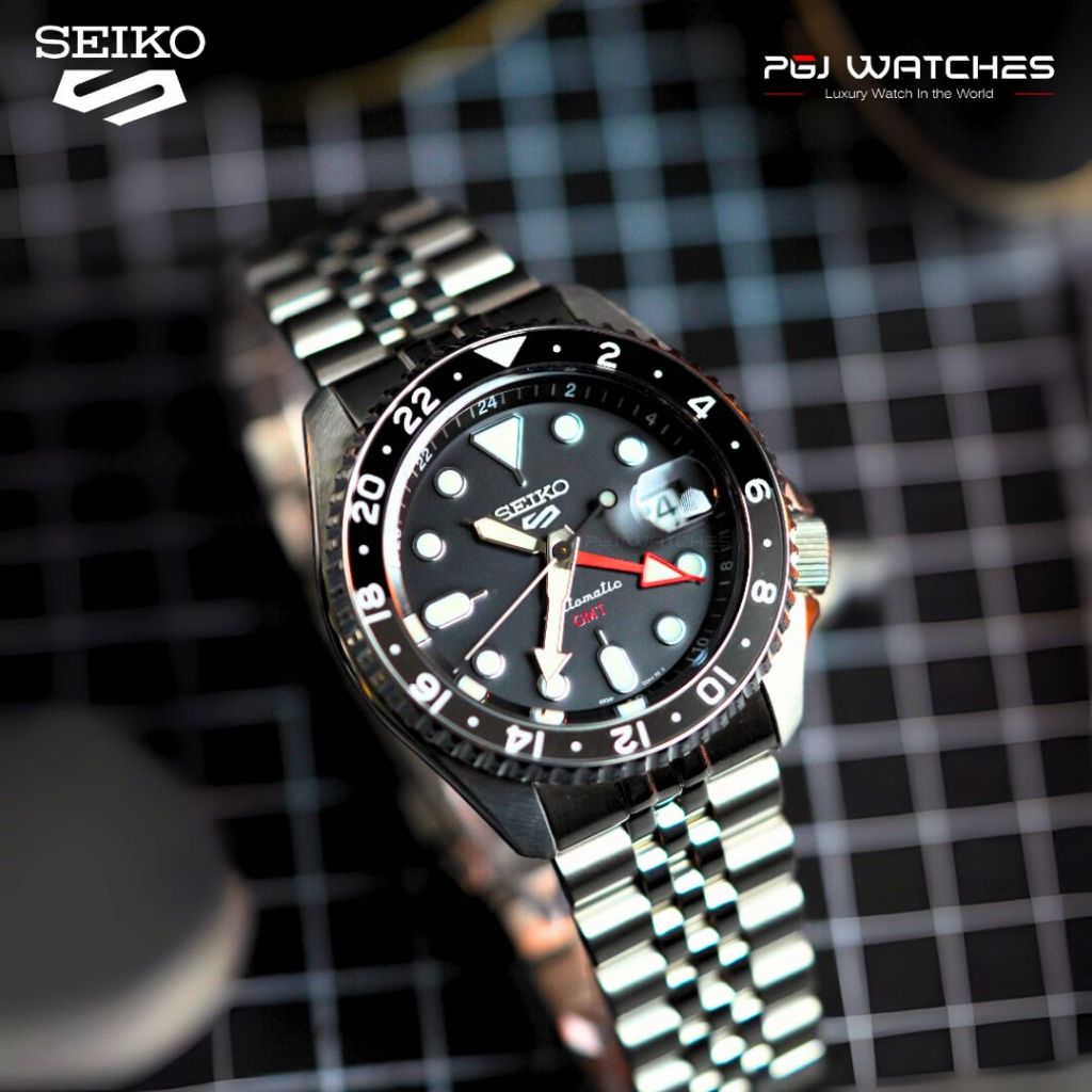 SEIKO 5 GMT SKX Sports Style Black Dial Stainless Steel - SSK001K1