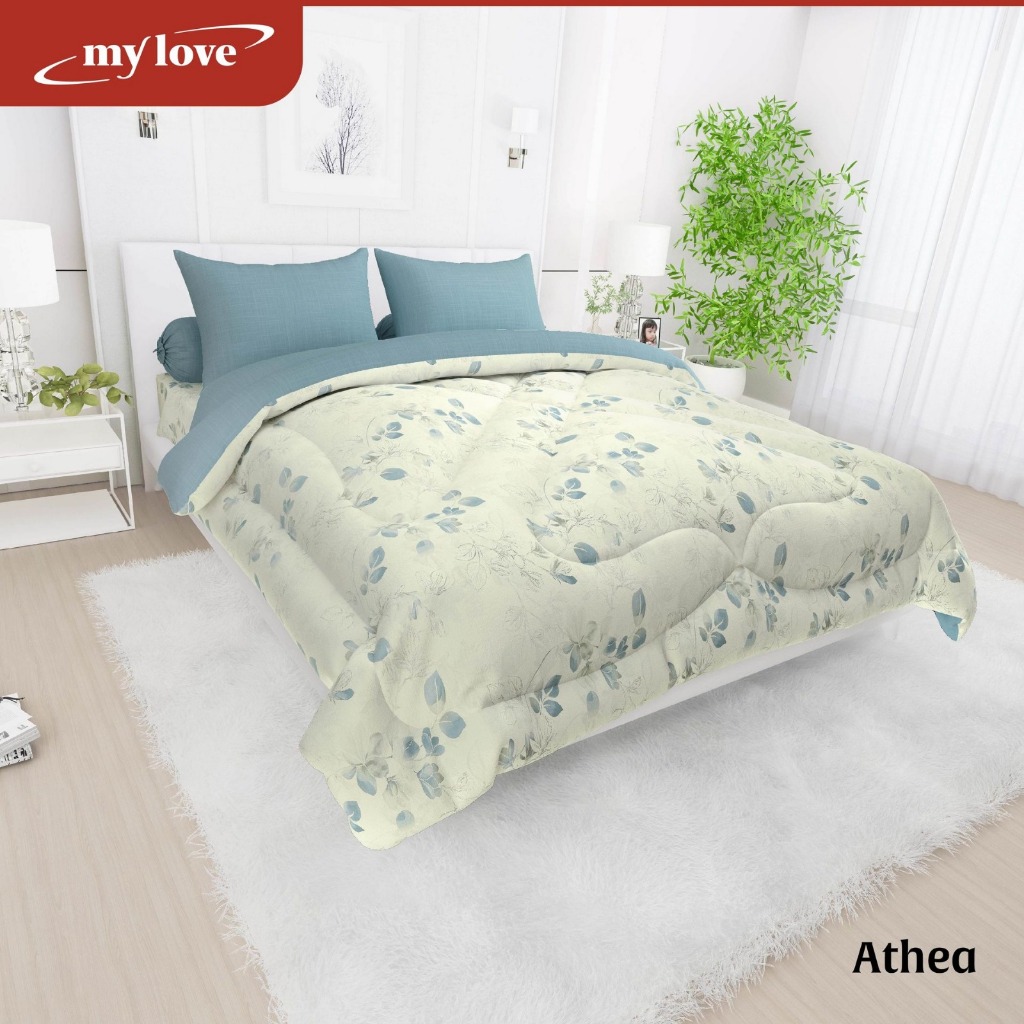 MY LOVE - Set Bedcover Sprei 180x200 Tinggi 30cm Fitted ( tidak rumbai )