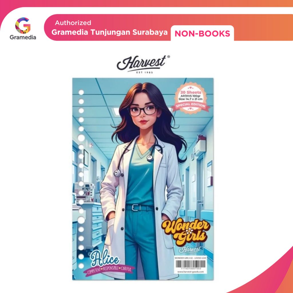 

Gramedia Tunjungan : Loose Leaf / Kertas Binder Harvest A5 Wonder Girls : Alice