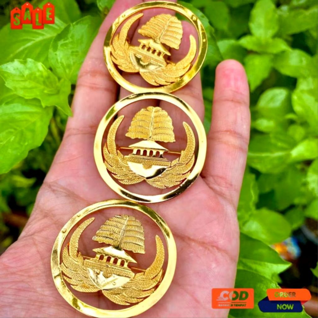 Pin Korpri Premium Magnet Peniti Lapis Emas 24K Anti Karat Tidak Luntur | Pin Bros korpi Lapis emas