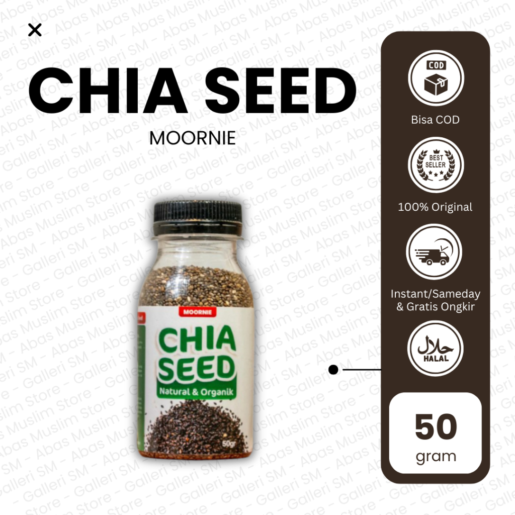 

Chia Seed Moornie 50 gr Superfood Kaya Serat & Protein Asli Biji Chiaseed Organik Original